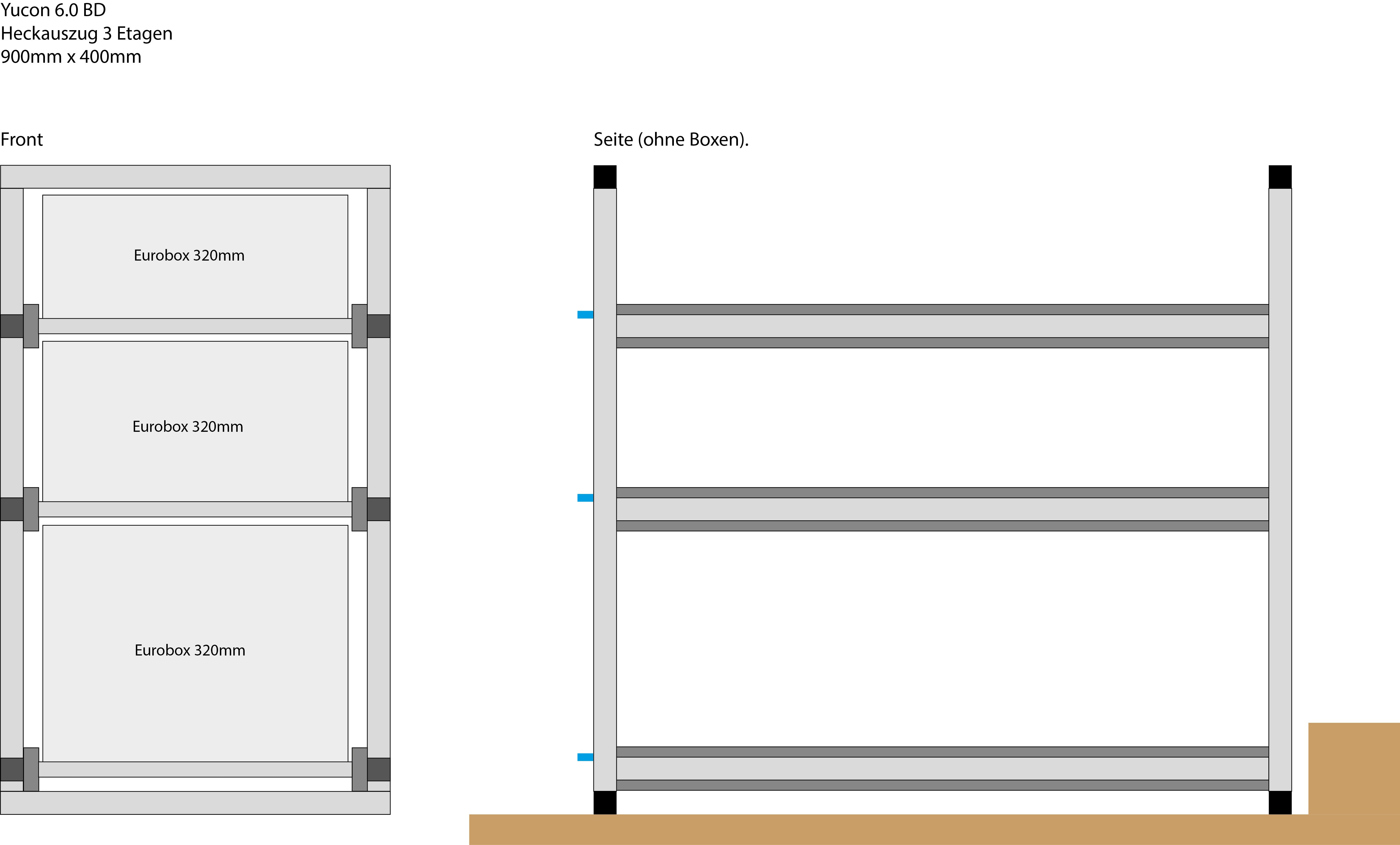 Heckauszug für FRANKIA Yucon 6.0 BD | Schwerlastauszug euroboxoptimiert