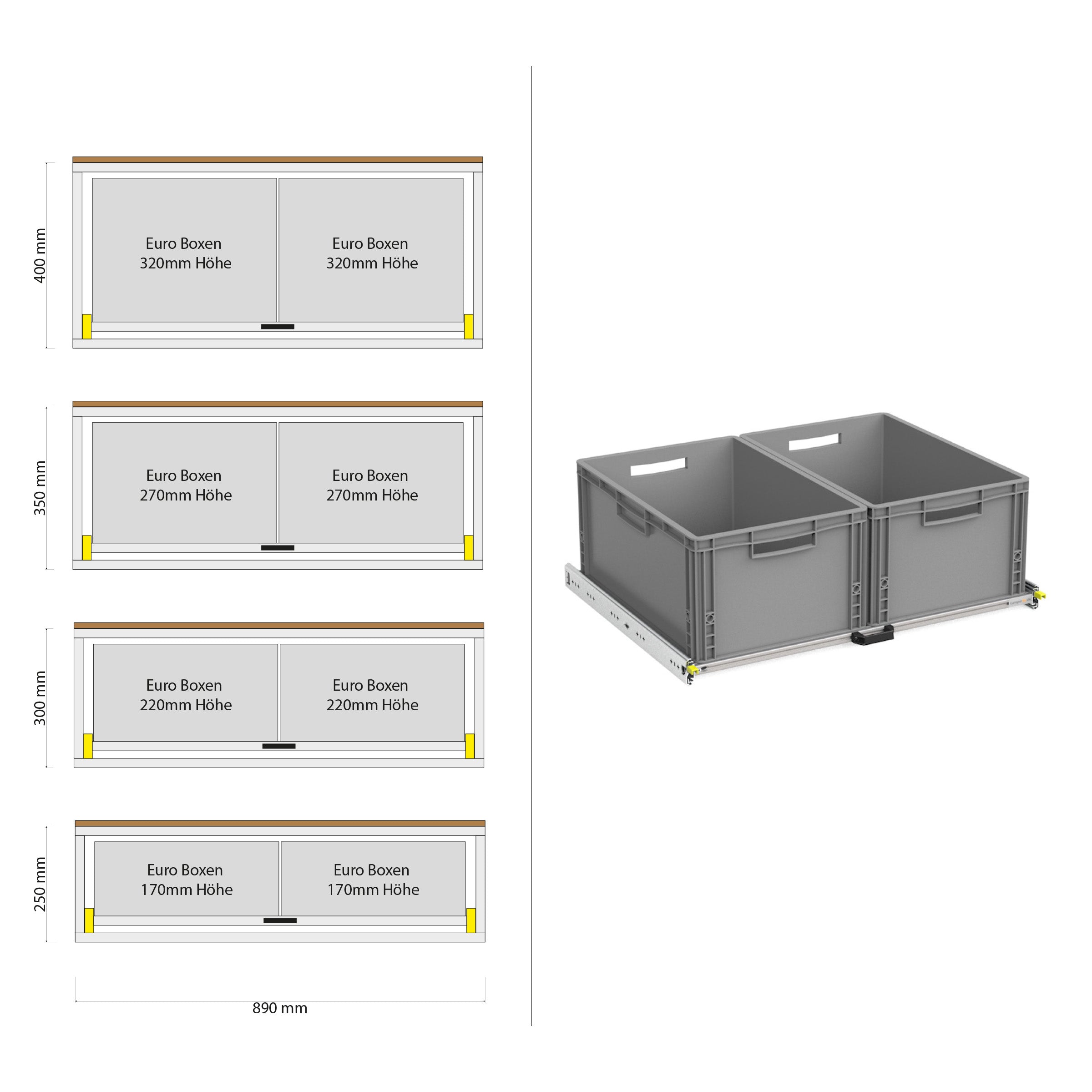 Bagudtræk til camper kassevogn med hylde 1200mm x 400mm