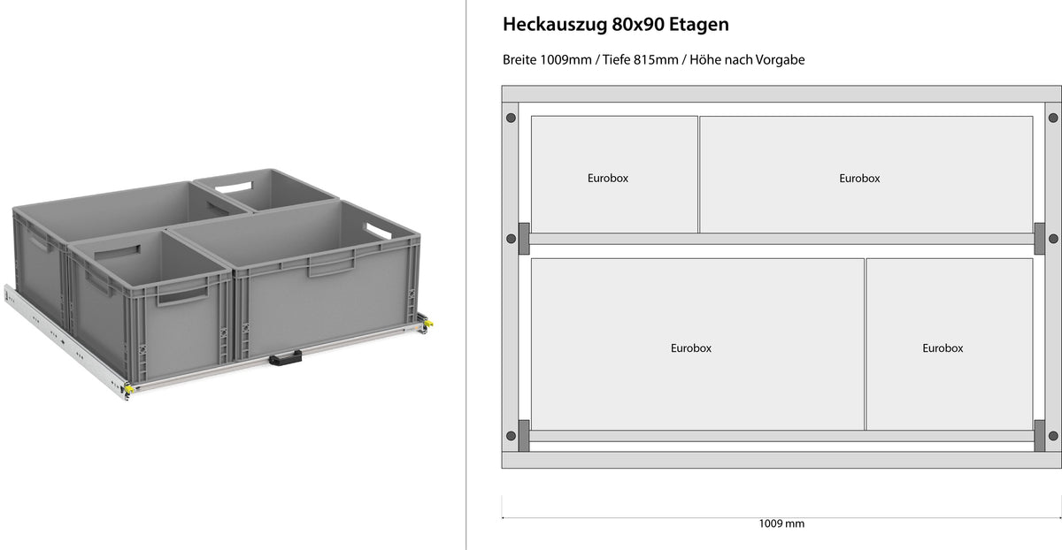 Achteruitrek Camper Bestelwagen 1200mm x 400mm Verdiepingen
