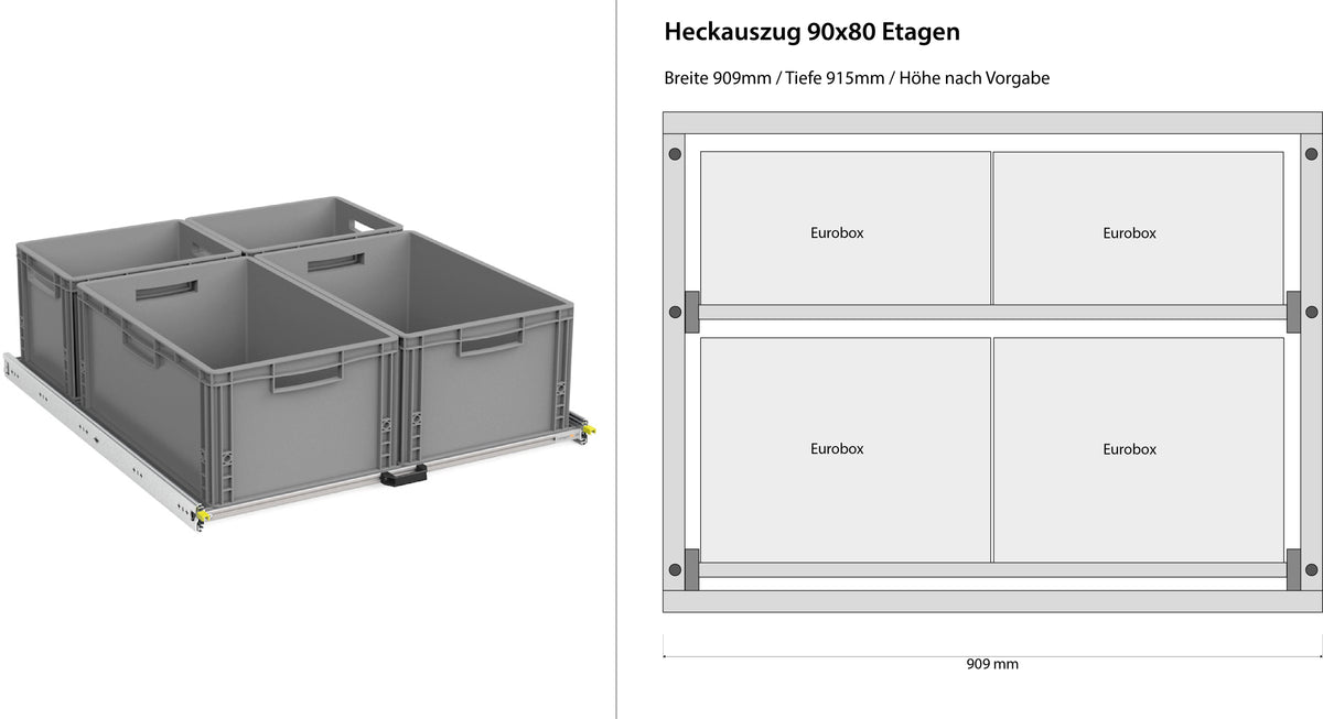 Achteruitrek Camper Bestelwagen 1200mm x 400mm Verdiepingen