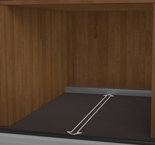 Distanza orizzontale: bordo anteriore della battiscopa fino al canale.