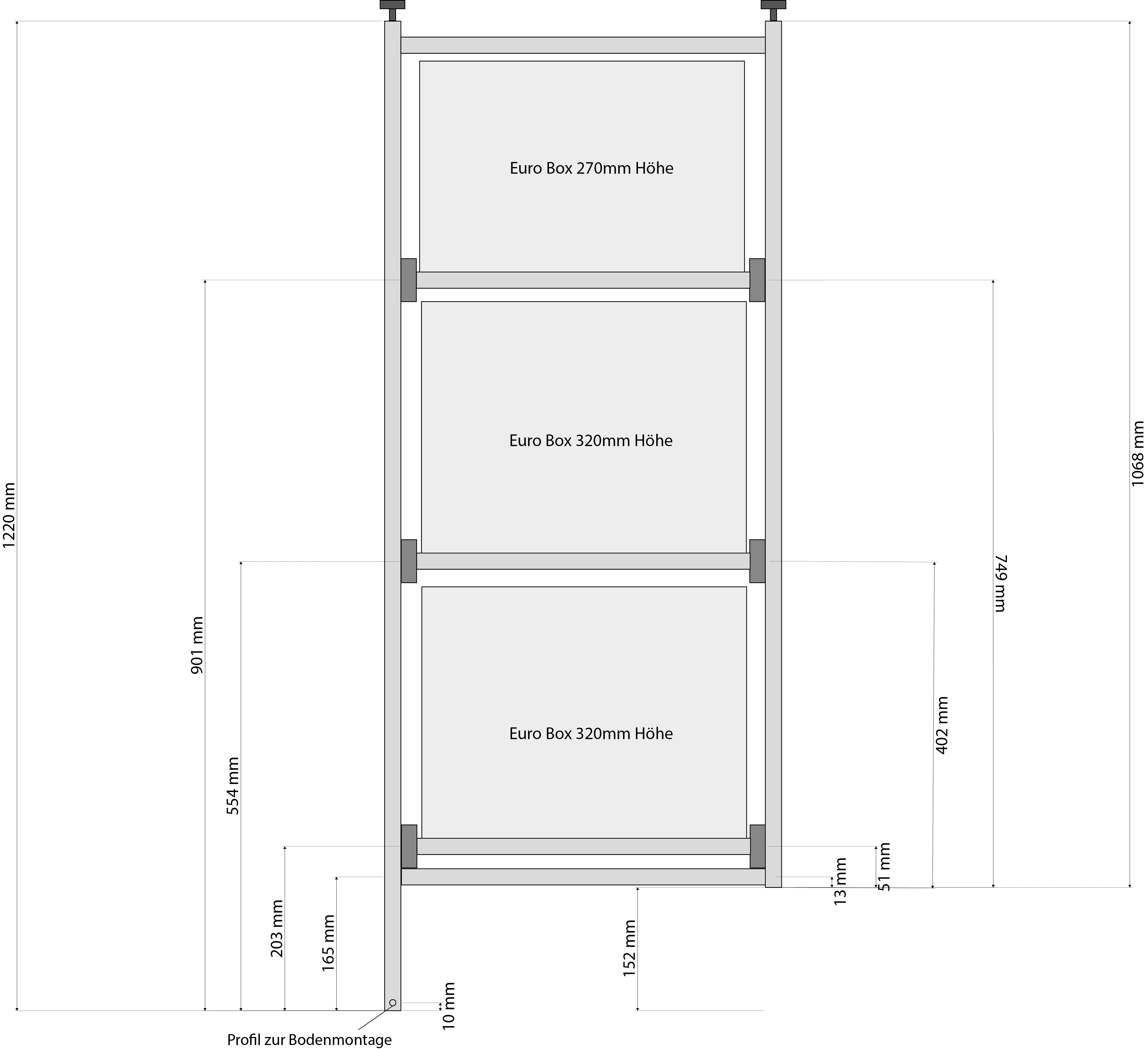 Challenger 240 mobile casa scaffale con cassetti estraibili