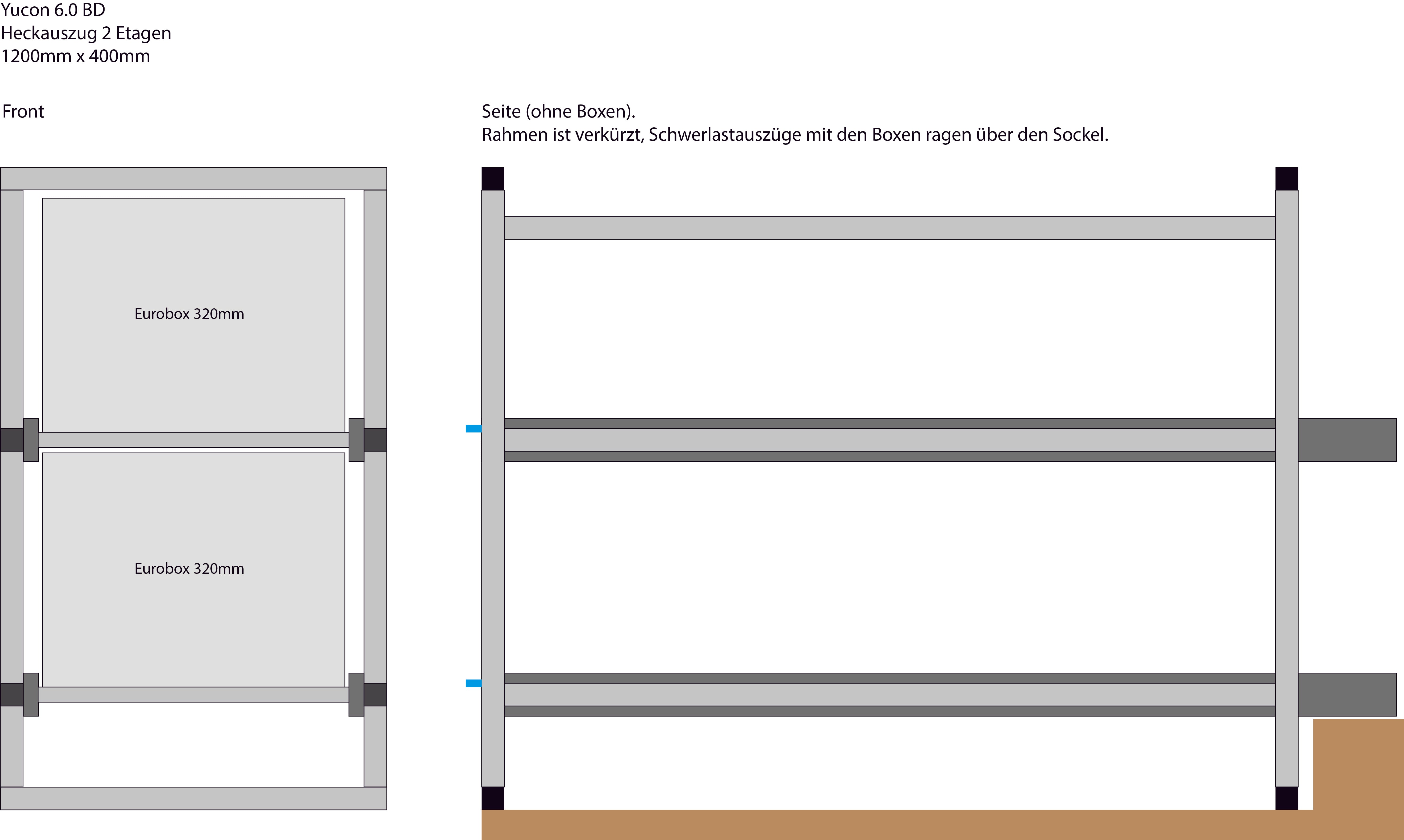 Heckauszug für FRANKIA Yucon 6.0 BD | Schwerlastauszug euroboxoptimiert