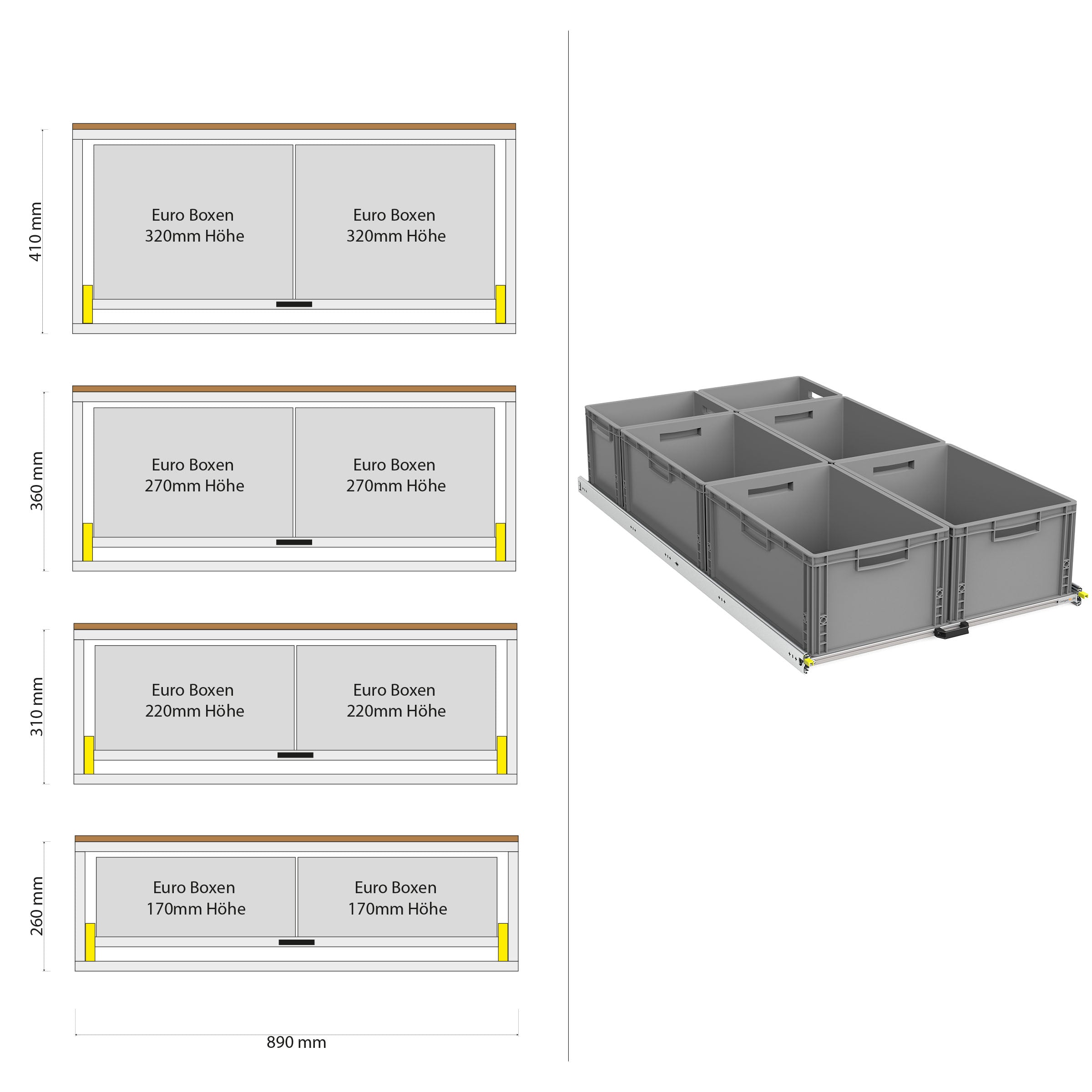 Bagudtræk til camper kassevogn med hylde 1200mm x 400mm