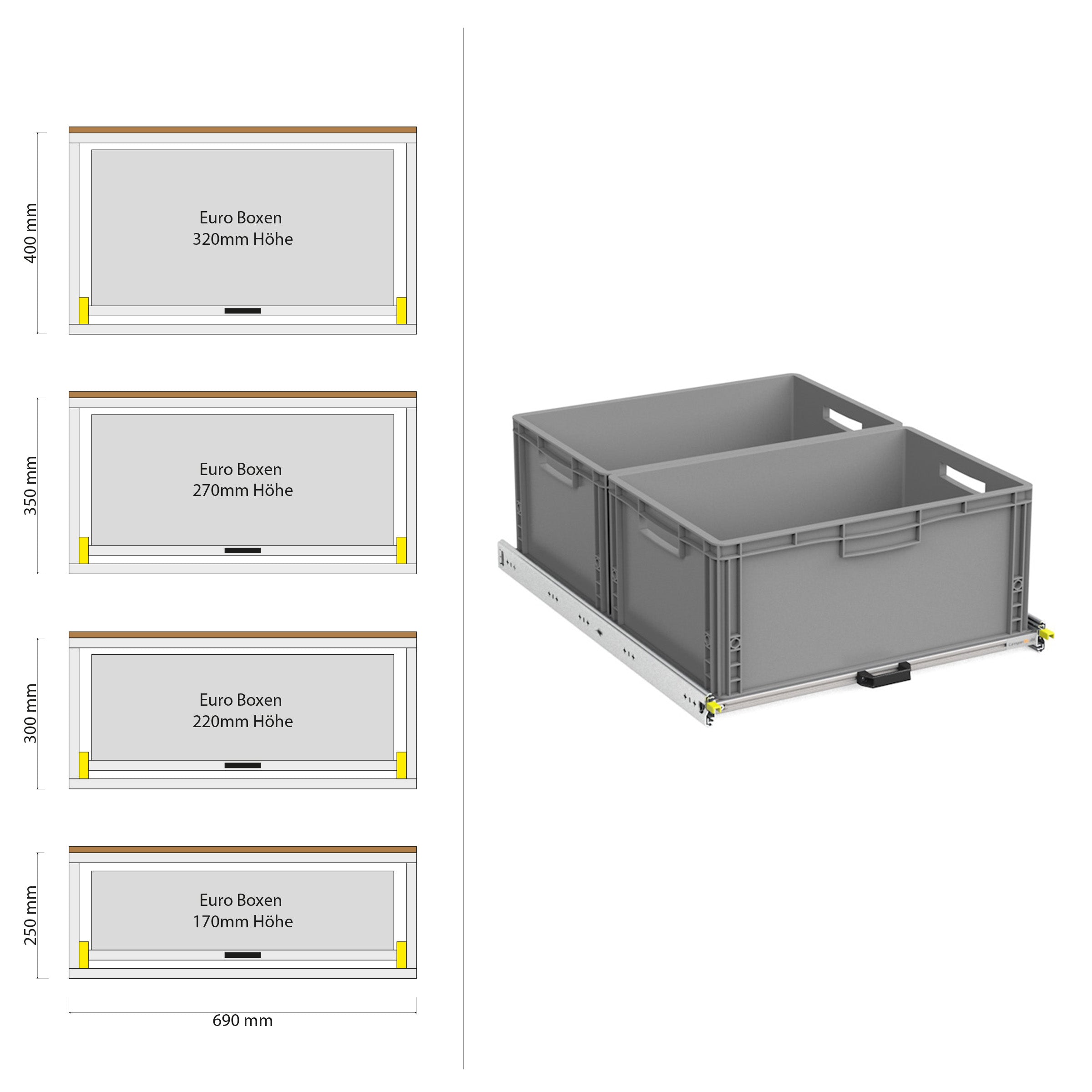 Rear pull-out camper van with shelf 1200mm x 400mm